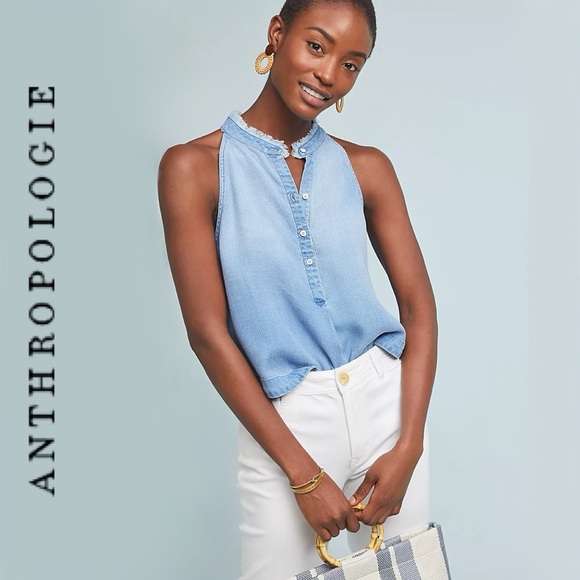 cloth & stone Tops - NWT Anthropologie Cloth & Stone Sleeveless Chambray Top Women’s Size Medium